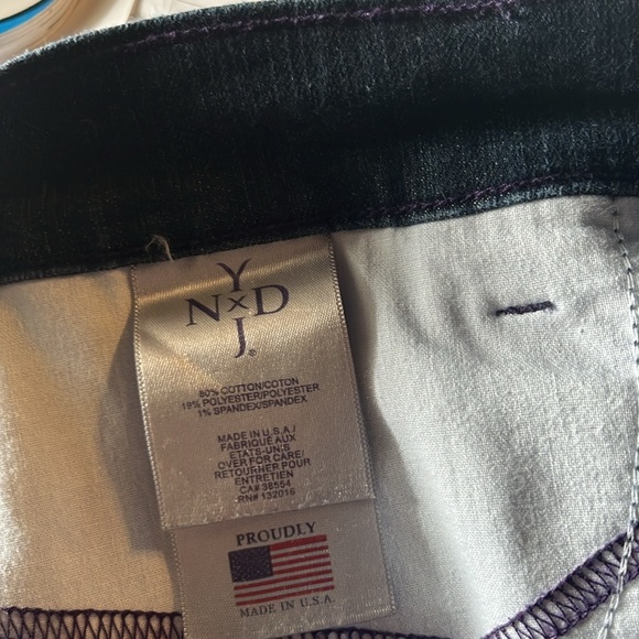 NYDJ Sz 10P Jeans Dark Blue Wash Stretchy Bootcut - Picture 6 of 6
